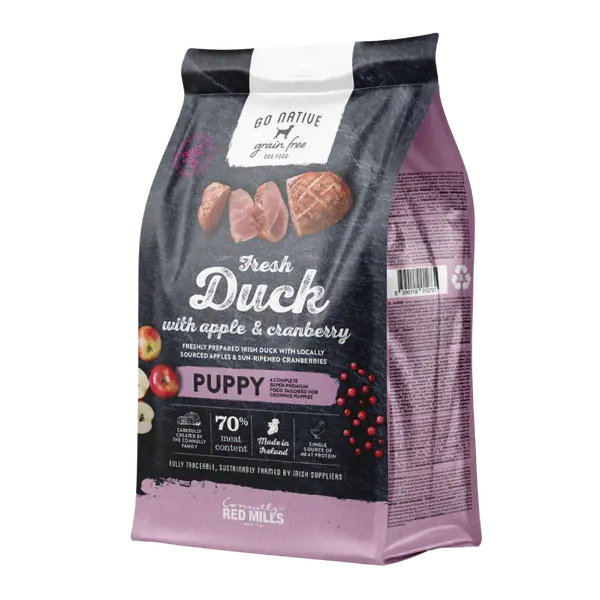Go native puppy organic duck&apple&cranberry 4kg hondenvoer - afbeelding 1