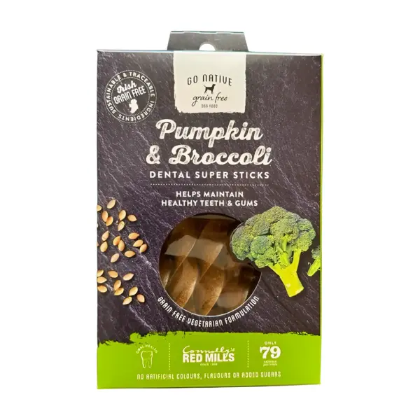 Go native super dental sticks pumpkin & broccoli 150 gram - afbeelding 1