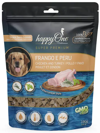 HappyOne mediterraneum dog snack chicken&Turkey 190 gram