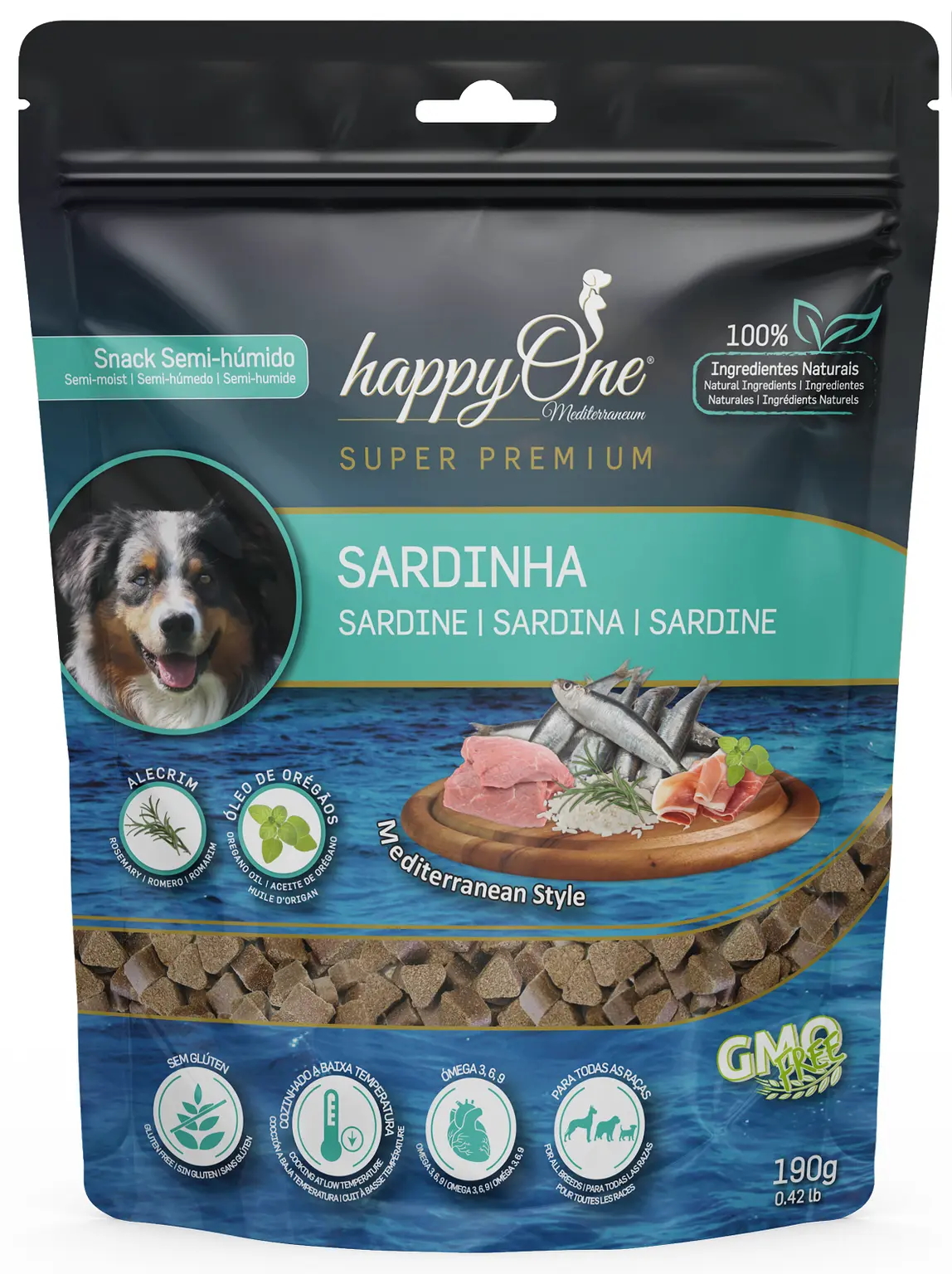 HappyOne mediterraneum dog snack sardine 190 gram Van Noord's