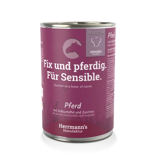 Herrmanns blik bio sensitive paard/aardappel en courgette 400 gram