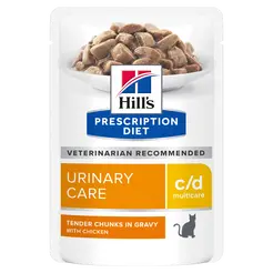Hill's prescription diet feline c/d urinary care kip pouch 12x85 gram Kattenvoer