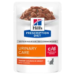 Hill's prescription diet feline c/d urinary care stress kip pouch 12x85gram Katt