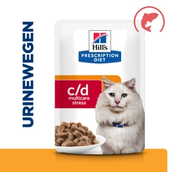 Hill's prescription diet feline c/d urinary care stress zalm pouch 12x85gram Kat - afbeelding 2