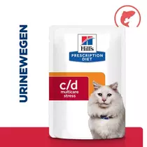 Hill's prescription diet feline c/d urinary care zalm pouch 12x85 gram Kattenvo