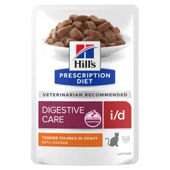 Hill's prescription diet feline i/d digestive care kip pouch 12x85gram Kattenvoe