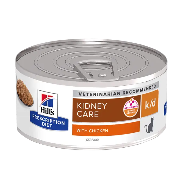 Hill's prescription diet feline k/d kidney defence kip blik 156 gram kattenvoer - afbeelding 1