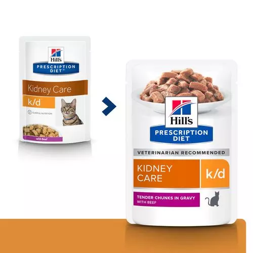 op vakantie nauwkeurig Kaliber Hill's prescription diet feline k/d kidney care rund pouch 12x85 gram  Kattenvoe - Van Noord's Dierenvoeders