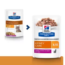 Hill's prescription diet feline k/d kidney care rund pouch 12x85 gram Kattenvoe