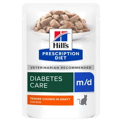Hill's prescription diet feline m/d diabetes care kip pouch 12x85gr. Kattenvoer - afbeelding 1
