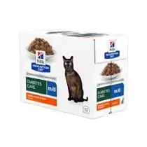 Hill's prescription diet feline m/d diabetes care kip pouch 12x85gr. Kattenvoer - afbeelding 1