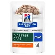Hill's prescription diet feline m/d diabetes care kip pouch 12x85gr. Kattenvoer - afbeelding 2