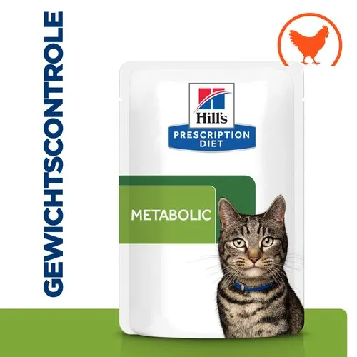 Hill's prescription diet feline metabolic weight management kip pouch 12x85gr - afbeelding 1