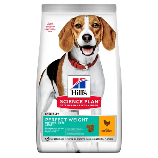 Hill's science plan canine adult perfect weight medium breed 12 kg Hondenvoer - afbeelding 1