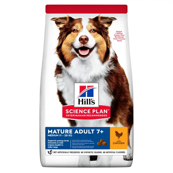 Hill's science plan canine mature adult 7+ medium breed kip 12 kg Hondenvoer - afbeelding 1