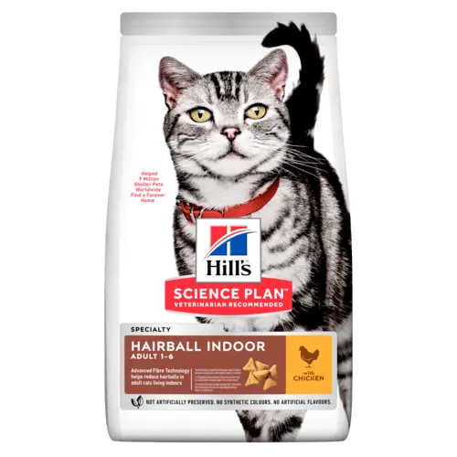 Hill's science plan feline adult hairball & indoor cat 3 kg Kattenvoer