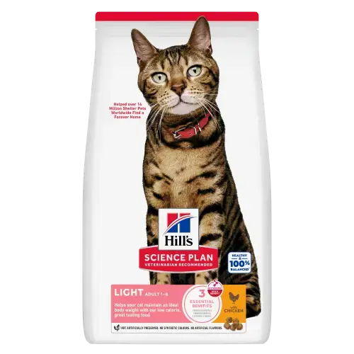 Hill's science plan feline adult light 1-6 jaar kip 1,5 kg Kattenvoer - afbeelding 1