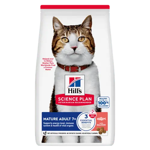 Hill's science plan feline mature adult 7+ zalm 1.5kg Kattenvoer - afbeelding 1