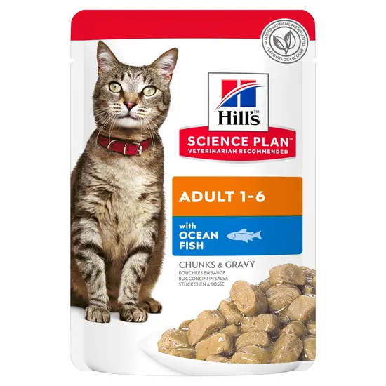 Hill's science plan feline multipack adult pouch zeevis 12x85 gram Kattenvoer - afbeelding 1