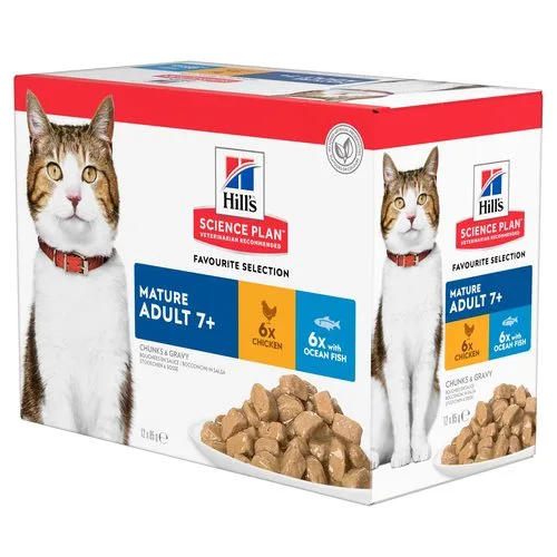 Hill's science plan feline multipack pouch mature 12x85 gram Kattenvoer
