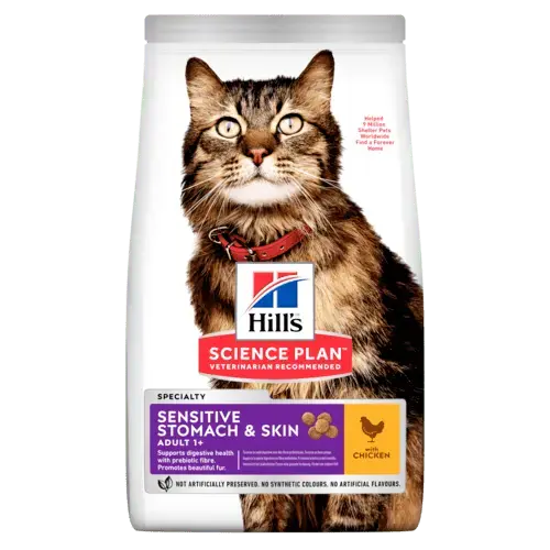 Hill's science plan feline sensitive stomach & skin 1,5 kg Kattenvoer