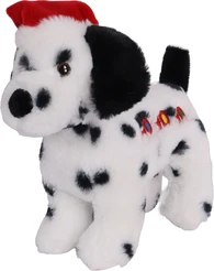 Hond wit/zwart met kerstmuts hohoho&piep 19cm - afbeelding 2