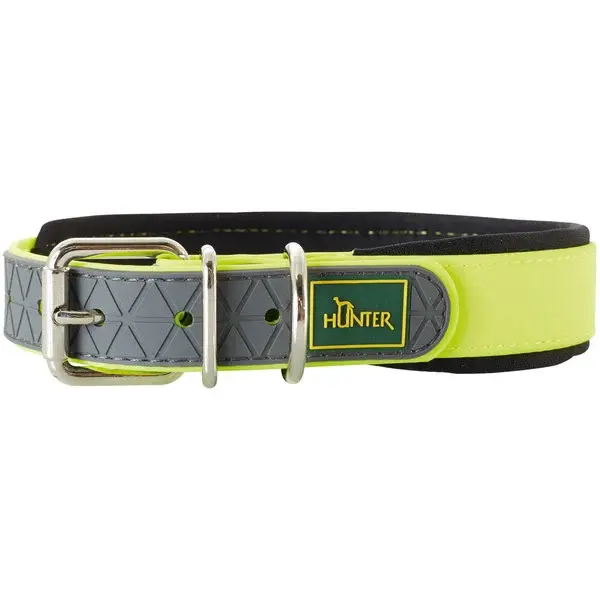 Hunter convenience halsband Comfort neongeel 60 cm / 25 mm zacht