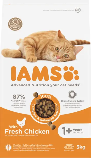 Iams cat adult kip 3 kg Kattenvoer