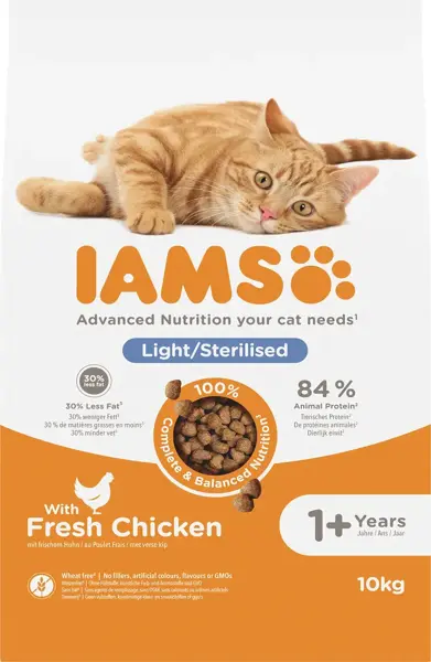 Iams cat adult sterilised&overweight 10 kg Kattenvoer - afbeelding 1