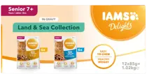 Iams cat delight senior land &sea collection in gravy 12x85 gram kattenvoer - afbeelding 4