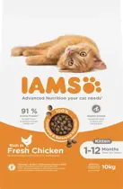 Iams cat kitten& junior kip 10 kg Kattenvoer - afbeelding 1