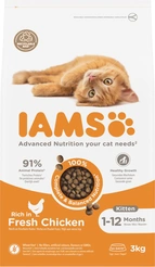 Iams cat kitten& junior kip 3 kg Kattenvoer