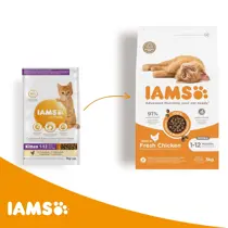 Iams cat kitten& junior kip 3 kg Kattenvoer - afbeelding 2