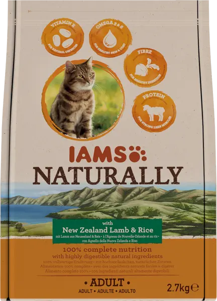 Iams naturally cat adult new sealand lamb&rice 2,7 kg Kattenvoer