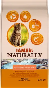 Iams naturally cat adult north atlantic salmon&rice 2,7 kg Kattenvoer
