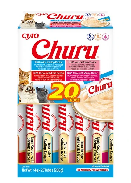 INABA CIAO churu creamy assortie multipack seafood 20x14gr. - afbeelding 1
