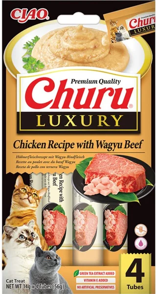 INABA CIAO churu luxury kip met wagyu cat treat - afbeelding 1