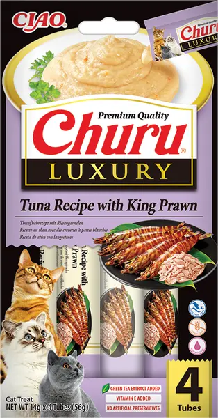 INABA CIAO churu luxury tonijn met garnalen cat treat - afbeelding 1