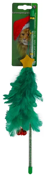 Kattenspeelgoed kersthengel kerstboom met bellen 40 cm - afbeelding 1