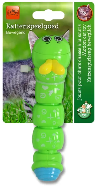 Kattenspeelgoed rups opwindbaar groen 15 cm - afbeelding 1
