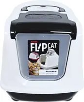 Kattentoilet flipcat jumbo kunststof zwart/wit - afbeelding 2