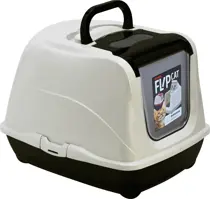 Kattentoilet flipcat jumbo kunststof zwart/wit - afbeelding 3