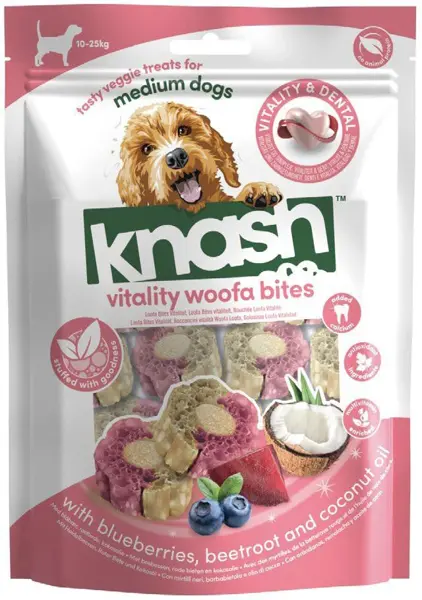 Knash Woofa bites dental vitality bosbessen rode bieten 100 gr - afbeelding 1