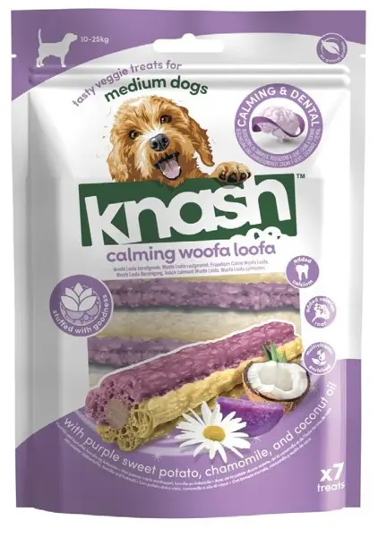 Knash Woofa loofa dental calming paarse zoete aardappel kamille medium 7 stuks - afbeelding 1