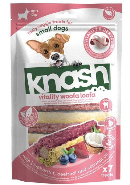 Knash Woofa loofa dental vitality bosbessen rode bieten small 7 stuks - afbeelding 1