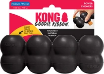 Kong extreme goodie ribbon natural rubber zwart medium hondenspeelgoed