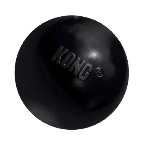 Kong extreme rubber bal zwart medium/large hondenspeelgoed