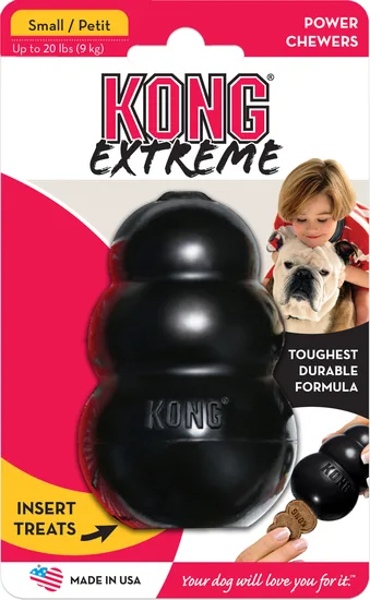 Kong extreme rubber zwart small hondenspeelgoed - afbeelding 1