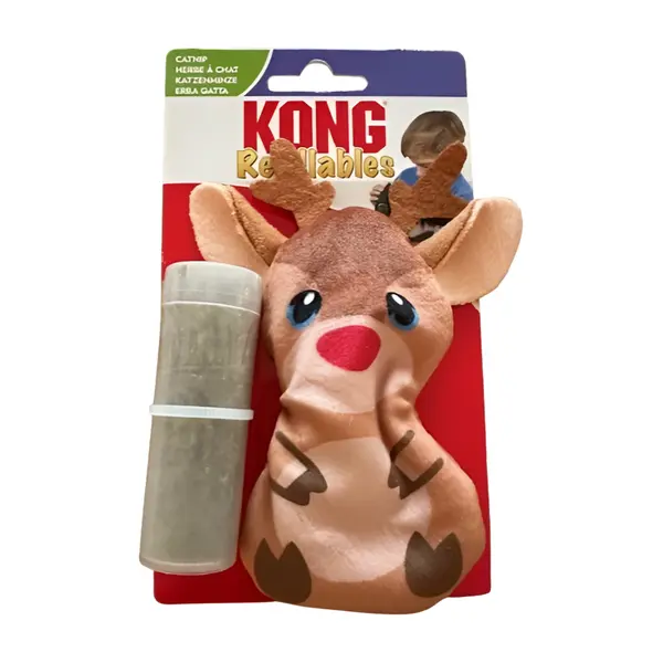 Kong Kattenspeelgoed holiday refillables reindier catnip - afbeelding 1