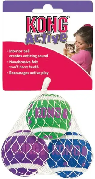 Kong kattenspeeltje 3 tennisballen + bel